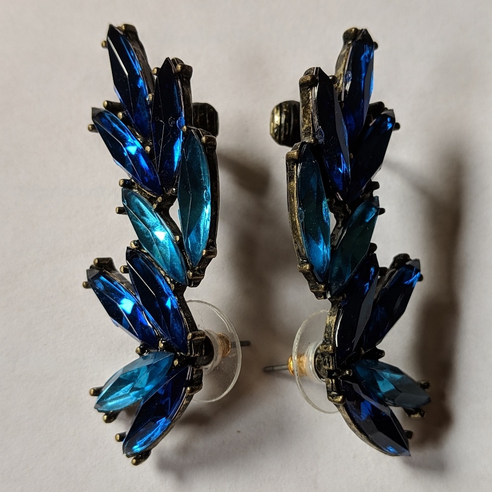 Bauble bar blue cuff earrings - worn only once!